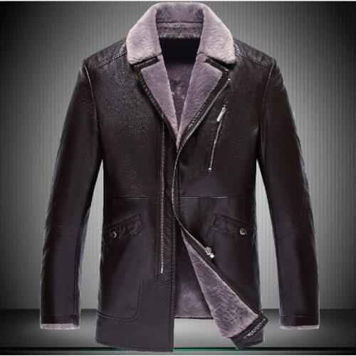 Men Winter Parkas Large 8XL 7XL 6XL 5XL Plus Fleece Leather Jacket Velvet Suit Collar Keep Warm Thick Stylish Mans Coat 7718