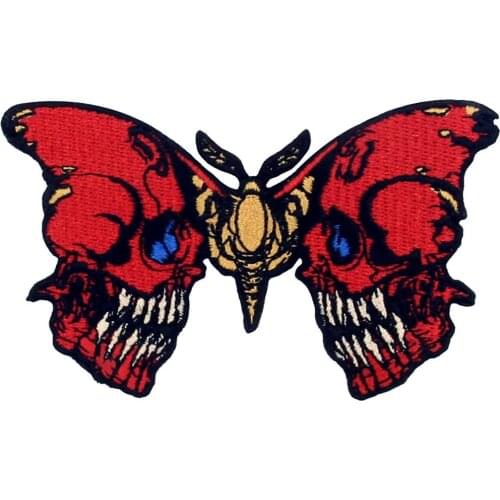Embird patches Embroidered iron on patches cute The Bleeding Skull Butterfly ceo-friendly handmade 3D badges backpack patch