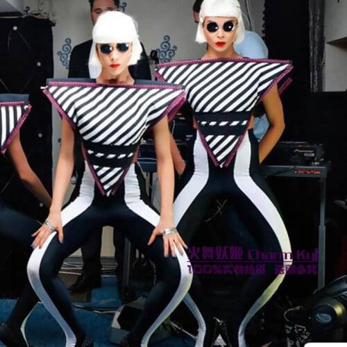 Nightclub Bar DS Male And Women Singer Catwalk Costumes Halloween Cosplay Costume Exaggerated Party Carnival Costumes DWY4092