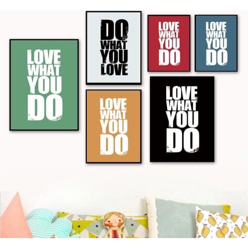 Nordic Do What You Love Quote Motivational Wall Art Canvas Painting Poster Print Morderm Wall Art Picture Living Room Home Decor