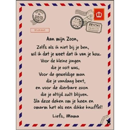 Personalized Flannel Blanket to Daughter Son Dutch Letter Printed Quilts Mother Encourage and Love for Girls Boys Gift E56C