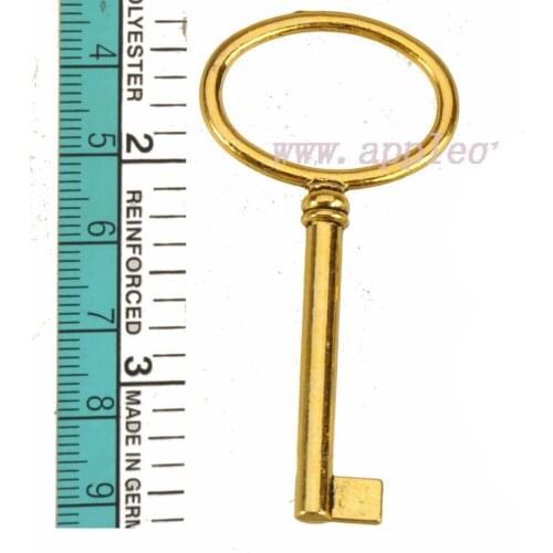 Charms For Jewelry Making Key Pendants Bangles Necklaces Big Oval Open Retro Gold Metal Handicrafts Accessories Wholesale 10 Pcs