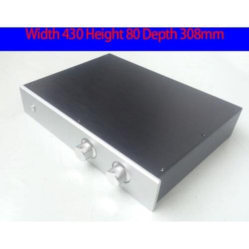 KYYSLB 430*80*308mm All aluminum merged preamp amplifier chassis Box house DIY with single table version Amplifier case shell