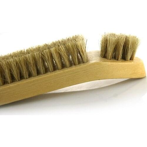 Shoe Brush with Boar Bristles Polished Leather Shoes Brush Shoe Polish Frosted Fluff Upturned Leather Soft Brush