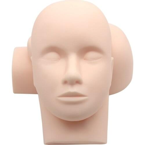 Silicone Mannequin Flat Head Eye Face Makeup Training Head Lip Eyebrow Tattoo Fake Practice Cosmetics Model Skin Mannequin Head