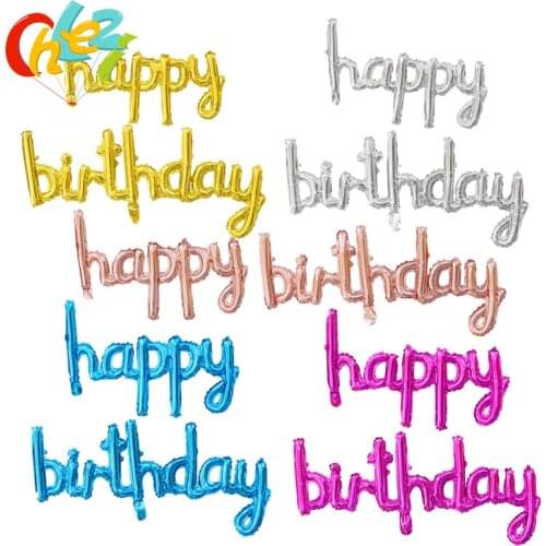 Conjoined Letters HAPPY BIRTHDAY Foil Balloons Rose Gold ballons birthday party Decoration Kids Alphabet Air Balloon baby shower