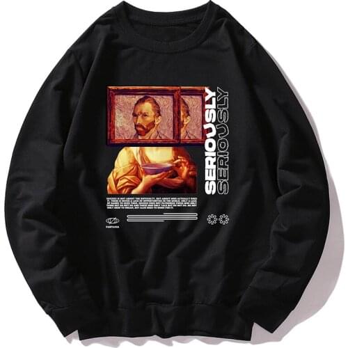 Autumn Winter Streetwear Male Crewneck Sweatshirt For Men Sportswear Long Sleeve Cotton O-Neck Pullover Black Hoodie Mens