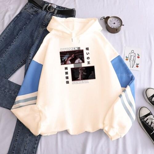 Japanese Anime Jujutsu Kaisen Hoodie Women Funny Cartoon Sukuna Ryomen Graphic Streetwear Harajuku Patchwork Sweatshirts Male