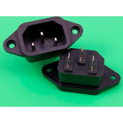 YuXi 1 Pcs 3P IEC 320 C14 Male Plug Panel Power Inlet Sockets Connectors AC 250V 10A