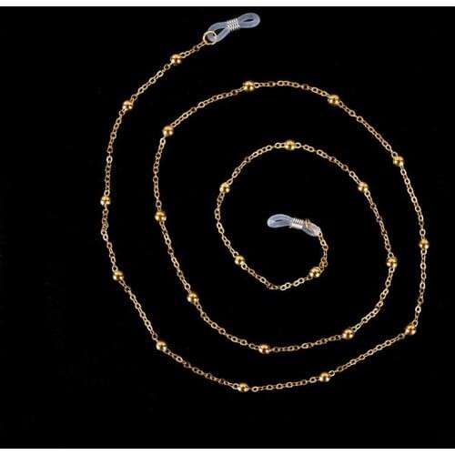 Gold New Metal Glasses Chain band Eyewears Chains Glass Beaded Eyeglass Lanyards Cord Holder Glasses Ropes 70CM