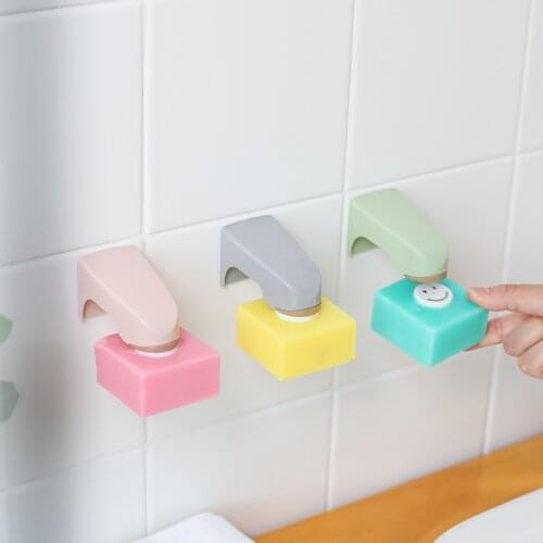 1pc Stainless Steel Soap Dish Creative Punch-free Soap Holder Wall-mounted Holder Bathroom Gadget Practical Magnetic Soap Holder