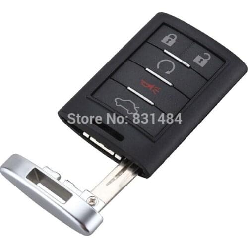 10pcs/lot No Chip Remote Car Key Case Entry Flip Fob Cover for Cadillac 5 Buttons Insert Uncut Blade Replacement Car Key Shell