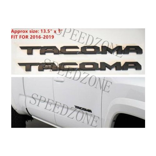 2PCS 2016-2018 For T@coma Tag MATTE Black Door Emblem Decal Badge