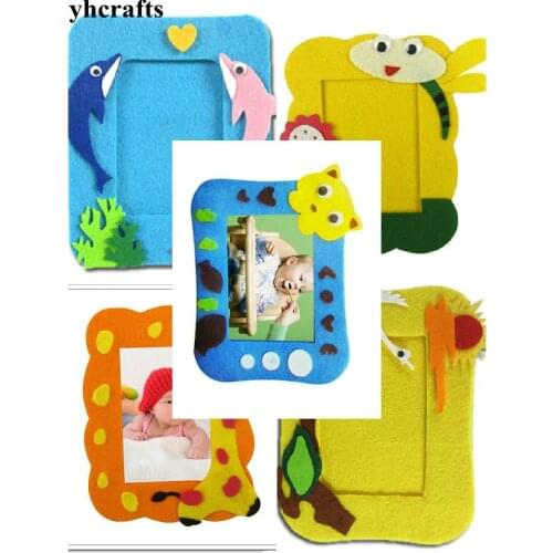 5PCS/LOT.DIY felt photo frame craft kits Early learning educational toys Kindergarten crafts Fantastic arts Family fun Wholesale