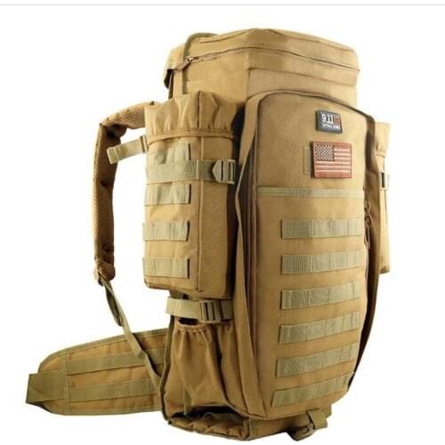 911 Military Combined Backpack 60L Large Capacity Multifunction Rifle Rucksacks Men Travel Trekking Tactical Assault Knapsack