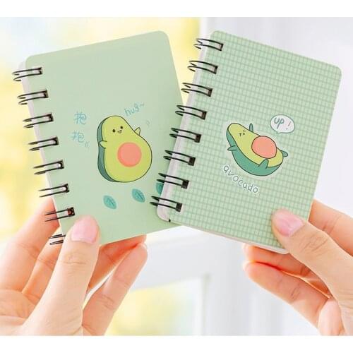 A7 Adorable Cute Avocado Rollover Mini Portable Coil Notepad Diary Book Exercise Book School Office Supply