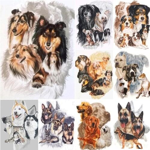 5D DIY Diamond Painting Animals Dog Cross Stitch Kits Full Drill Square Embroidery Mosaic Art Picture of Rhinestones Decor Gift