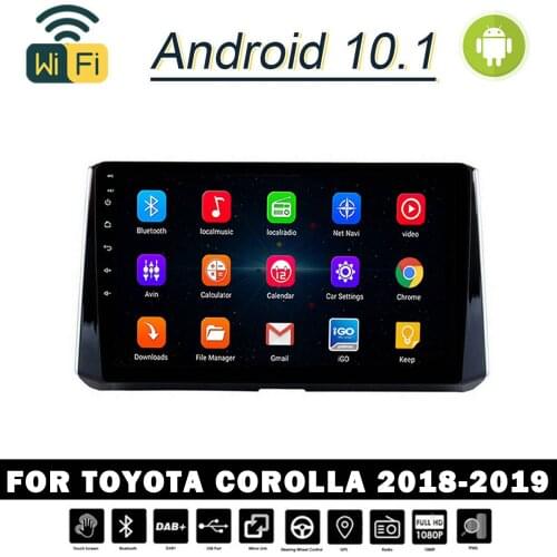 For Toyota Corolla 2018 2019 10.1" Android 10.1 Car DVD Player Stereo Radio Multimedia Video Player GPS Navigation Head Unit