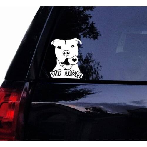 Black/Silver Pitbull with Ball Decal Vinyl Decal Cute Animal Sticker Vinyl Car Accessories Art Design Removable S636