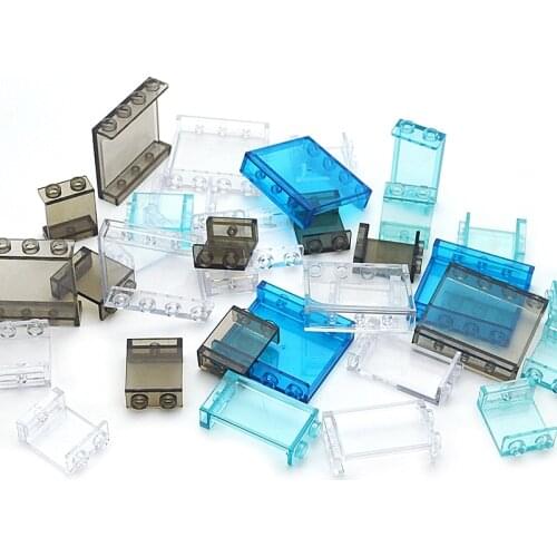 House Glass Wall Building Blocks City Accessories Window Frame Transparent Panel Street View Parts MOC Bricks Construction Toys