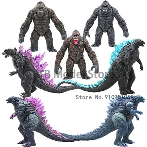 Godzilla VS King Kong Figure Action Anime Figurine Q Version 6 Inch Statue ABS Soft Glue Monster Doll Model Ornaments Toys Figma