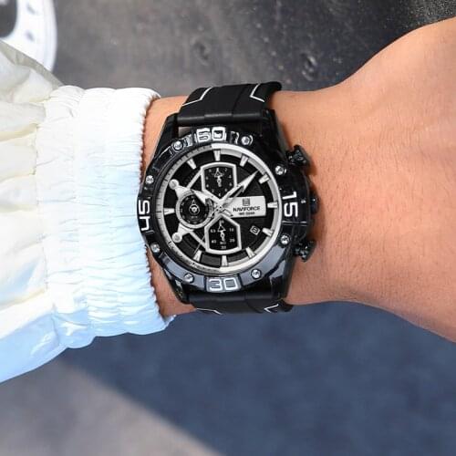 Hot Sale Brand NAVIFORCE Sports Men Watches Luxury Military Waterproof Silicone Wrist Watch Fashion Chronograph Male Wristwatch