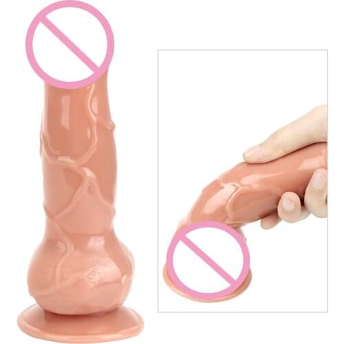 Big Dildos Fake Dog Animal Penis Anal Plug No Vibrator With Suction Cup Sex Toys for Women Consoladores Femenino