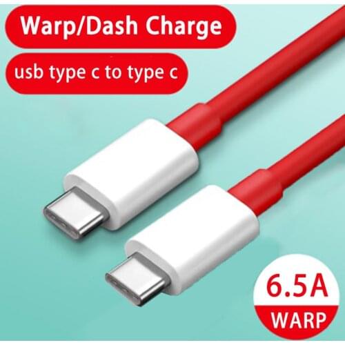 For Oneplus 8t Warp Charge Cable 6.5A PD Usb 3.1 Type C To Type-C Cable for One Plus 8t 8 7t Pro Fast Charging 65W Charger Wire
