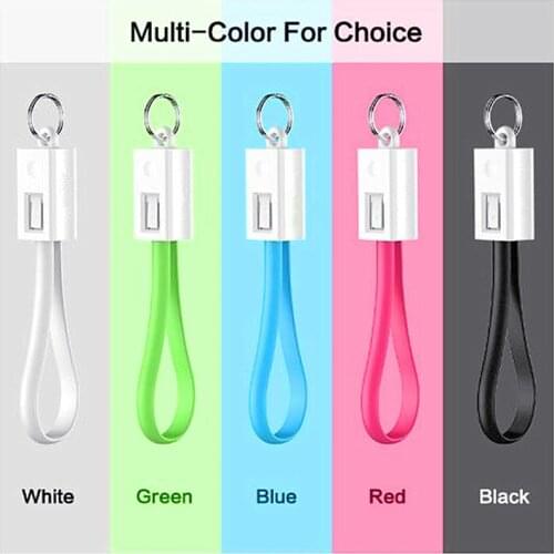 0.2M Key Chain Charger Cord Wire Lighting Type C Micro Usb Data Short Cable For Iphone 11 10 Mini Key Chain Portable USB Cable