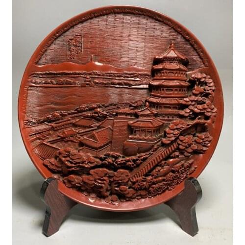 China archaize lacquerware dish crafts statue