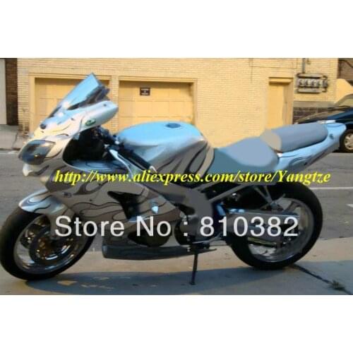 Black flames silver Fairing kit for KAWASAKI Ninja ZZR600 05 06 07 08 ZZR 600 2005 2006 2007 2008 Injection mold Fairings set