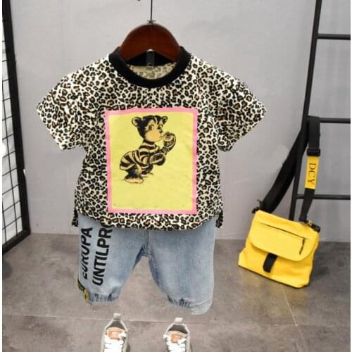 Boys Clothes Sets Children Clothing Suits Infant Kids Girls Leopard Print Tops + Pants 2pcs Outfits 2-6Years