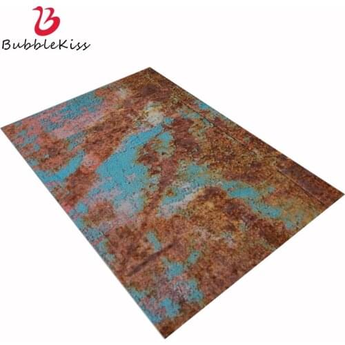 Bubble Kiss Customized Non-slip Carpets for Living Room Modern Industrial Style Red Rust Pattern Carpet Christmas Rug Floor Mat