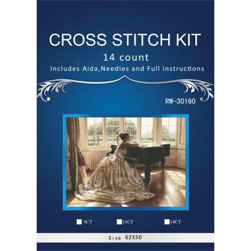Beautiful Girl and Piano,Counted Cross Stitch 14CT Cross Stitch Sets Wholesale cartoon Cross-stitch Kits Embroidery
