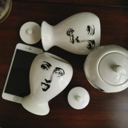 Creative Ceramic Storage Jar Kitchen Food Container Candy Jar Small Vase Living Room Desktop Decorative Accessories