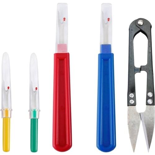 2pcs Large Seam Ripper + 2pcs Small Seam Ripper + Yarn Scissor for Thread Cutting