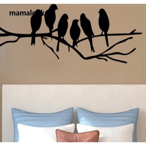 Lot Black Birds on the Tree Branch Wall Stickers for Living Room Wall Decals for Art Stickers Home Decoration Murals