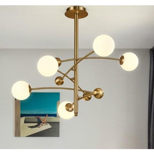 Nordic Luxury Copper Body G9 Led Chandelier 5 Light Rotatable Arms Led Pendant Chandelier Lighting Foyer Brass Chandelier Lamp