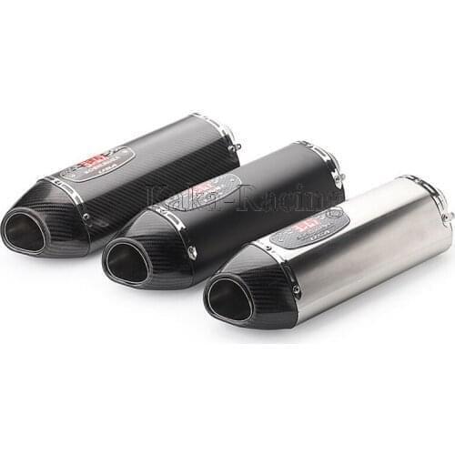 Inlet 51mm 420mm length Universal Motorcycle Exhaust Muffler Pipe Carbon Fiber Motorbike Yoshimura Muffler Pipe Escape moto Tail