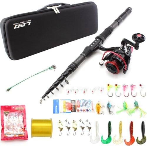 Multifunction fishing rod set 1.8m 2.1m 2.4m 2.7m 3.0m Spinning Rod and Spinning Reel Lures line Hook Fishing tackle bag