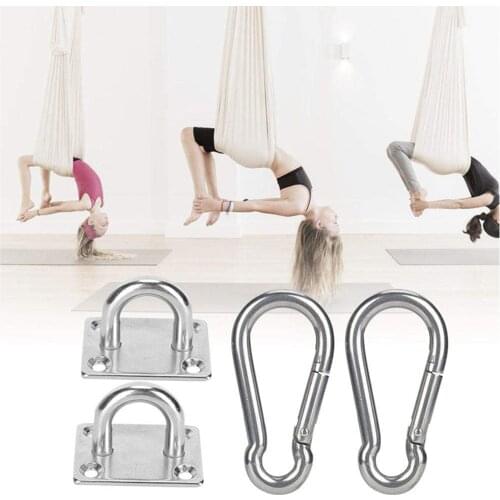 Stainless Steel Wall Ceiling Mounting Anchor Sandbag Sport Gear Fixing Hooks Carabiner for Straps, Battle Rope
