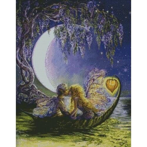 New Embroidery Counted Cross Stitch Kits Needlework - Crafts 14 ct DMC DIY Arts Handmade Decor - Night talking