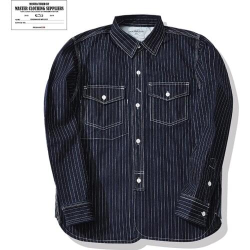 Okonkwo Western Striped Shirts Outdoor Sports Trekking Camping Labor Cargo Climbing Training Tooling Amerika Denim Combat Tops