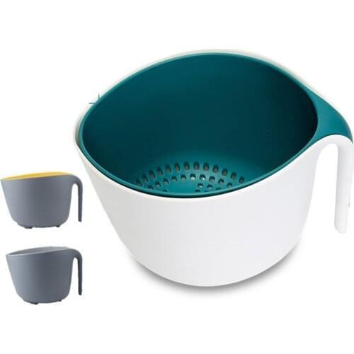 Plastic Double-layer Washing Basket Fruit and Vegetable Drain Basket Home Kitchen Washing Tool