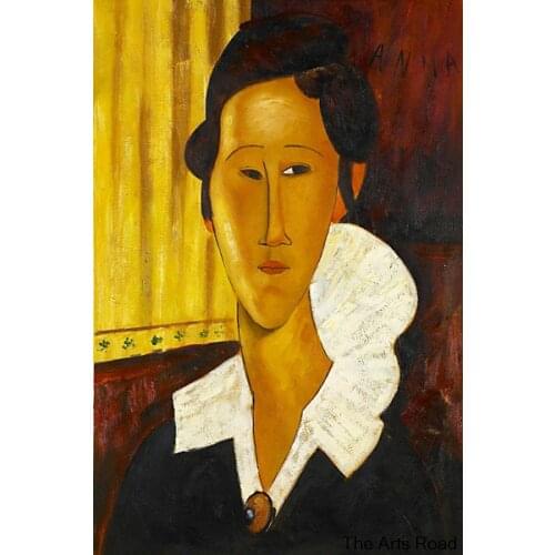 Unframed Portrait of Anna Zborovska by Amedeo Modigliani Oil Painting Abstract Wall Art for Living Room Home Decor