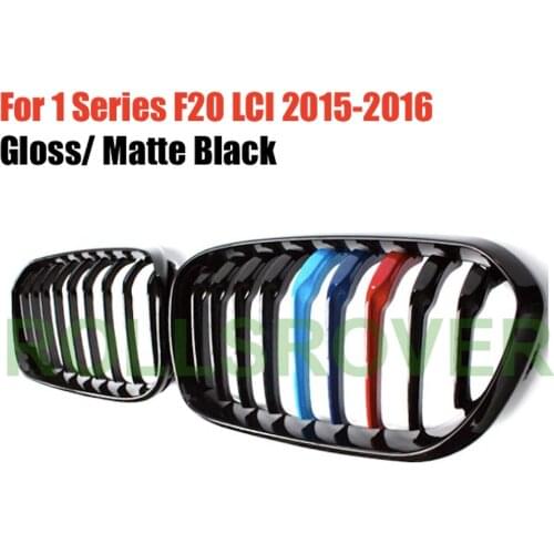 ROLLSROVER Black ABS Front Bumper Grille Grill For 1 Series F20 LCI 2015-2016 3 Colors Single Strip Car Styling