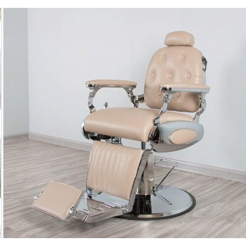 Luxury retro high-end big chair new hair care chair antique oil head hairdressing chair can put down mens shaving hairdressing