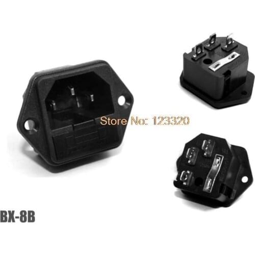 20pcs/lot AC Power Socket Adapter Plug With 5x20MM Fuse Holder