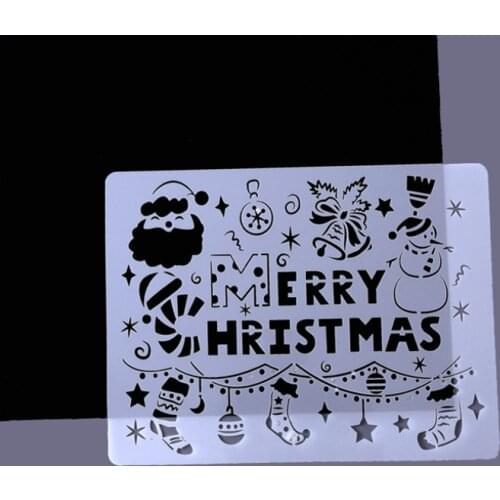 1pc Christmas Stocking Stencils Painting Template DIY Scrapbook Photo Album Decorative Office School Supplies Cake Mold Reusable