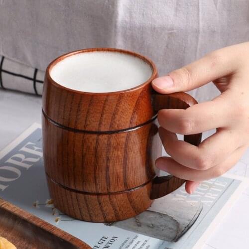 500ml Camping Mug Jujube Wooden Cup Outdoor Coffee Cups Tourism Tableware Picnic Tourist Beer Coffee Drink Trekking Hiking